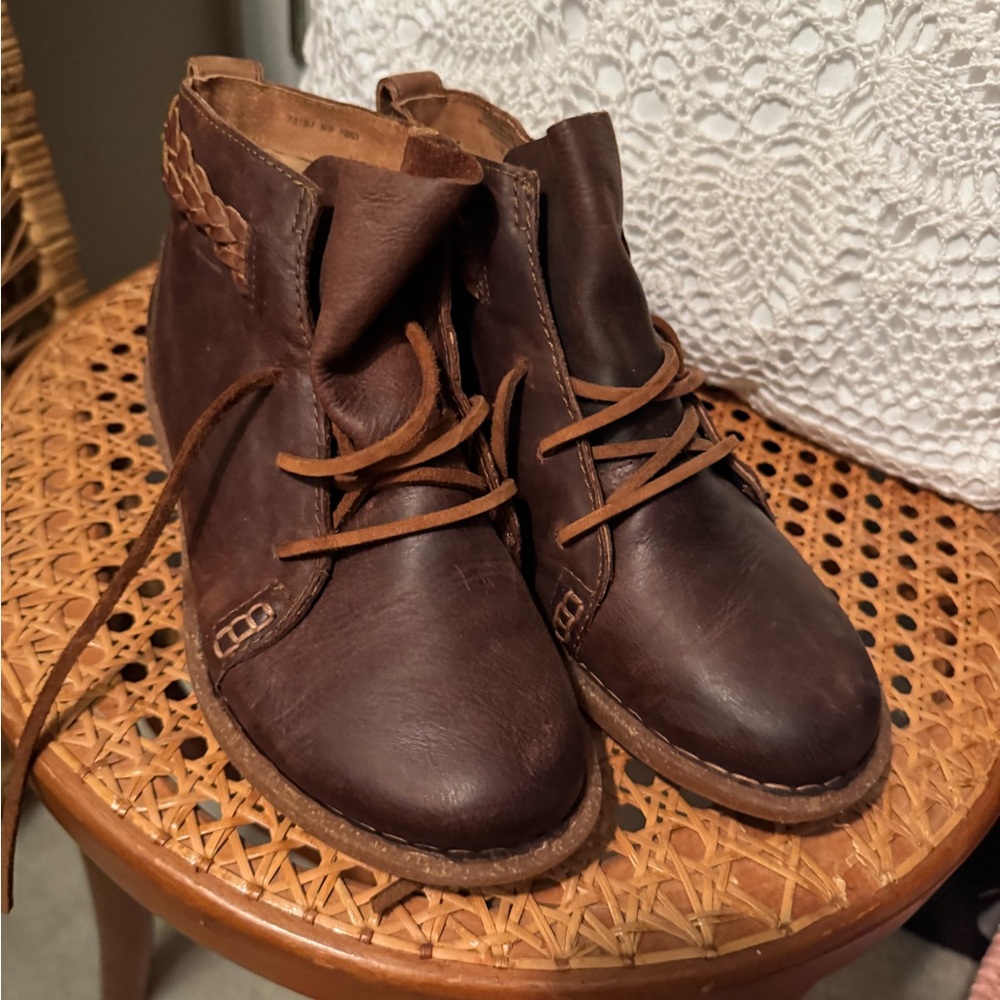 Born Brown Leather Ankle Boots